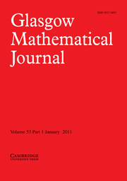 Glasgow Mathematical Journal Volume 53 - Issue 1 -