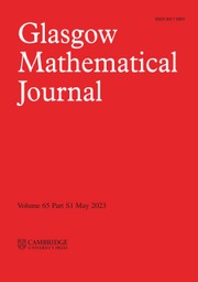 Glasgow Mathematical Journal Volume 65 - Special IssueS1 -  British Mathematical Colloquium-British Applied Mathematics Colloquium Glasgow 2021