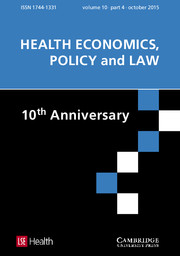 Health Economics, Policy and Law Volume 10 - Issue 4 -  SPECIAL ISSUE: 10th Anniversary Issue