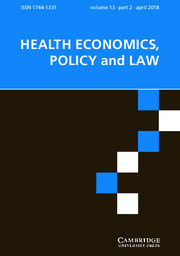 Health Economics, Policy and Law Volume 13 - Issue 2 -