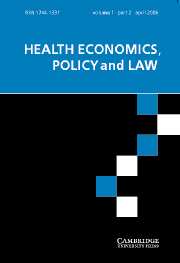 Health Economics, Policy and Law Volume 1 - Issue 2 -