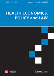Health Economics, Policy and Law Volume 7 - Issue 2 -
