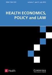 Health Economics, Policy and Law Volume 7 - Issue 3 -