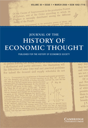 Journal of the History of Economic Thought Volume 30 - Issue 1 -