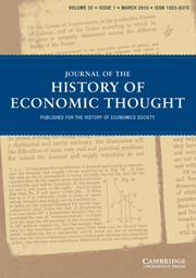 Journal of the History of Economic Thought Volume 32 - Issue 1 -