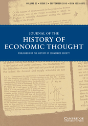 Journal of the History of Economic Thought Volume 32 - Issue 3 -