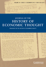 Journal of the History of Economic Thought Volume 34 - Issue 4 -