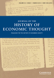 Journal of the History of Economic Thought Volume 35 - Issue 1 -