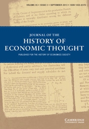 Journal of the History of Economic Thought Volume 35 - Issue 3 -
