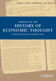 Journal of the History of Economic Thought Volume 40 - Issue 3 -