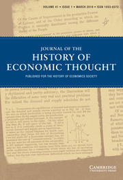 Journal of the History of Economic Thought Volume 41 - Issue 1 -