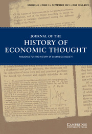 Journal of the History of Economic Thought Volume 43 - Issue 3 -