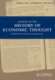 Journal of the History of Economic Thought Volume 44 - Issue 3 -