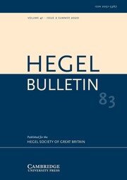 Hegel Bulletin Volume 41 - Issue 2 -