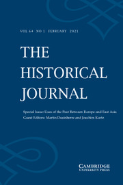 The Historical Journal Volume 64 - Special Issue1 -  Uses of the Past Between Europe and East Asia