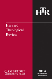 Harvard Theological Review Volume 103 - Issue 4 -