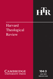 Harvard Theological Review Volume 104 - Issue 3 -