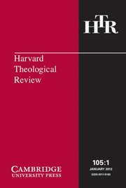 Harvard Theological Review Volume 105 - Issue 1 -