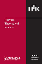 Harvard Theological Review Volume 105 - Issue 4 -