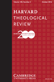 Harvard Theological Review Volume 109 - Issue 4 -