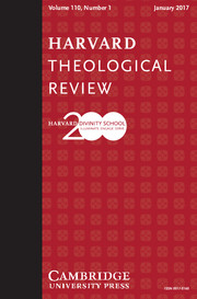 Harvard Theological Review Volume 110 - Issue 1 -
