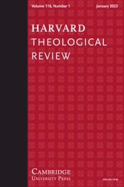 Harvard Theological Review Volume 116 - Issue 1 -