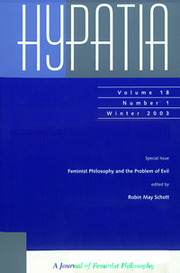 Hypatia Volume 18 - Issue 1 -  Special Issue: Feminist Philosophy and the Problem of Evil