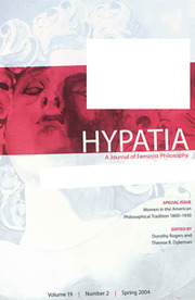 Hypatia Volume 19 - Issue 2 -  Special Issue: Women in the American Philosophical Tradition 1800-1930