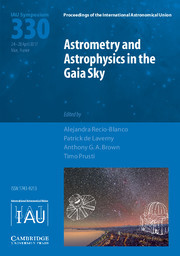 Proceedings of the International Astronomical Union Volume 12 - SymposiumS330 -  Astrometry and Astrophysics in the Gaia sky