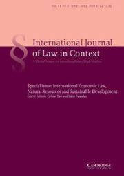 International  Journal of Law in Context Volume 11 - Issue 2 -  International Economic Law, Natural Resources and Sustainable Development