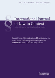 International  Journal of Law in Context Volume 17 - Special Issue3 -  Stigmatisation, Identities and the Law: Asian and Comparative Perspectives