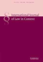 International  Journal of Law in Context Volume 5 - Issue 2 -