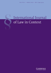 International  Journal of Law in Context Volume 6 - Issue 1 -