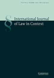 International  Journal of Law in Context Volume 6 - Issue 4 -