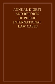 Annual Digest and Report of Public International Law Cases