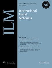 International Legal Materials Volume 61 - Issue 5 -