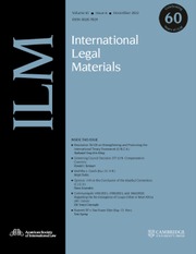 International Legal Materials: Volume 61 - Issue 6 | Cambridge Core