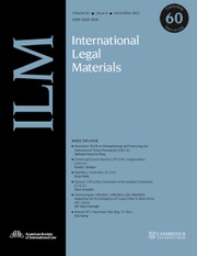 International Legal Materials Volume 61 - Issue 6 -