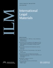 International Legal Materials Volume 63 - Issue 2 -