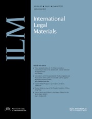 International Legal Materials Volume 63 - Issue 4 -