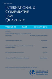 International & Comparative Law Quarterly Volume 59 - Issue 1 -