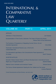 International & Comparative Law Quarterly Volume 60 - Issue 2 -