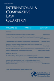International & Comparative Law Quarterly Volume 60 - Issue 3 -
