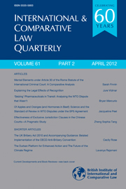 International & Comparative Law Quarterly Volume 61 - Issue 2 -