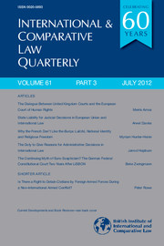 International & Comparative Law Quarterly Volume 61 - Issue 3 -
