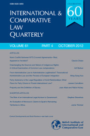 International & Comparative Law Quarterly Volume 61 - Issue 4 -