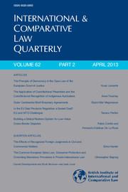 International & Comparative Law Quarterly Volume 62 - Issue 2 -
