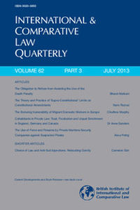 International & Comparative Law Quarterly Volume 62 - Issue 3 -