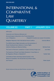 International & Comparative Law Quarterly Volume 63 - Issue 1 -