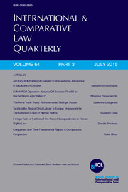 International & Comparative Law Quarterly Volume 64 - Issue 3 -
